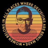 Vintage Emblem Ruth Bader Ginsburg Quote Women Belongs in All Place Premium T-Shirt