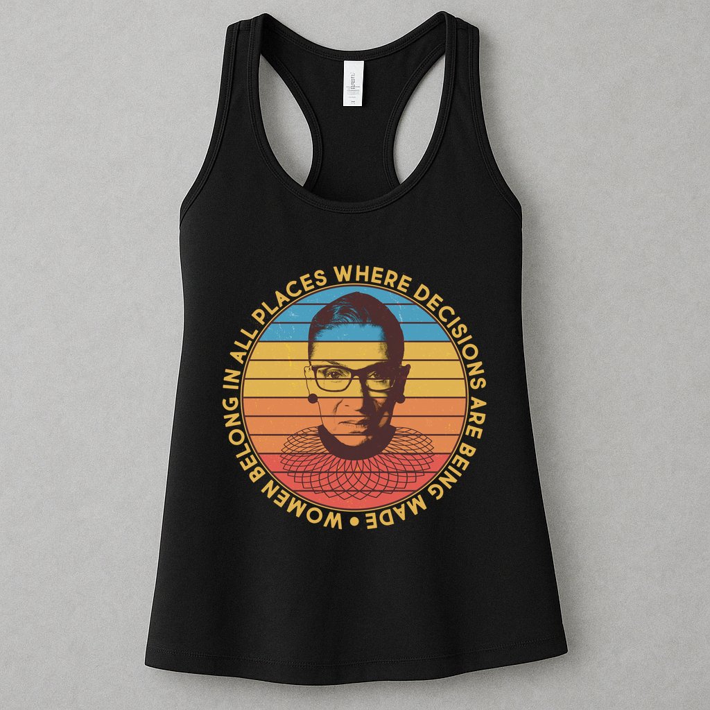 Vintage Emblem Ruth Bader Ginsburg Quote Women Belongs in All Place Womens Tank Top