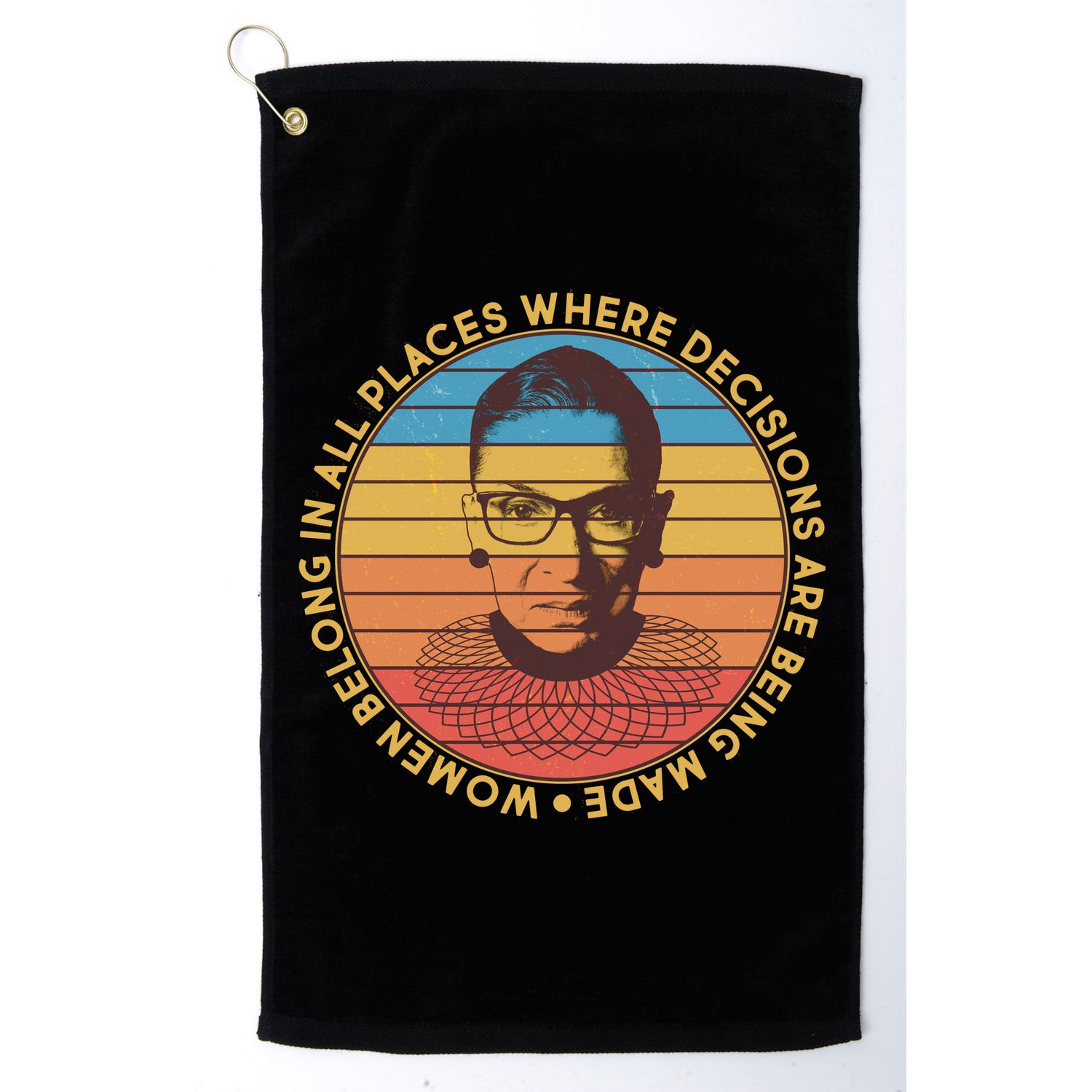 Vintage Emblem Ruth Bader Ginsburg Quote Women Belongs in All Place Golf Towel