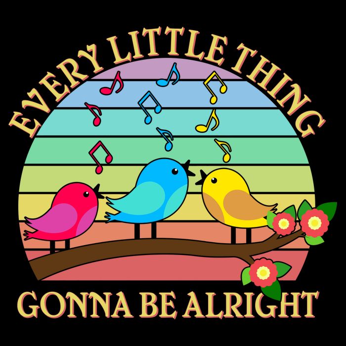  Vintage Every Little Thing Is Gonna Be Alright Birds Backpack