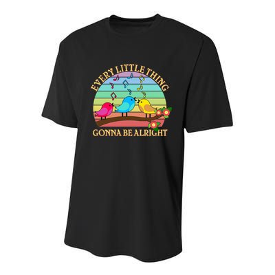  Vintage Every Little Thing Is Gonna Be Alright Birds Youth Performance Sprint T-Shirt