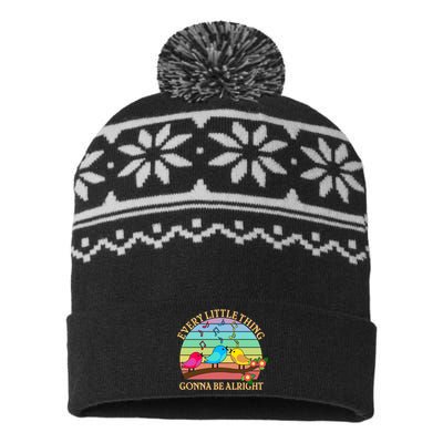  Vintage Every Little Thing Is Gonna Be Alright Birds USA-Made Snowflake Beanie