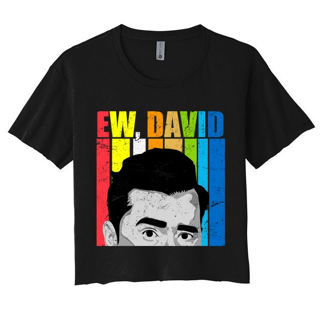 Vintage Ew David Funny Crop Top