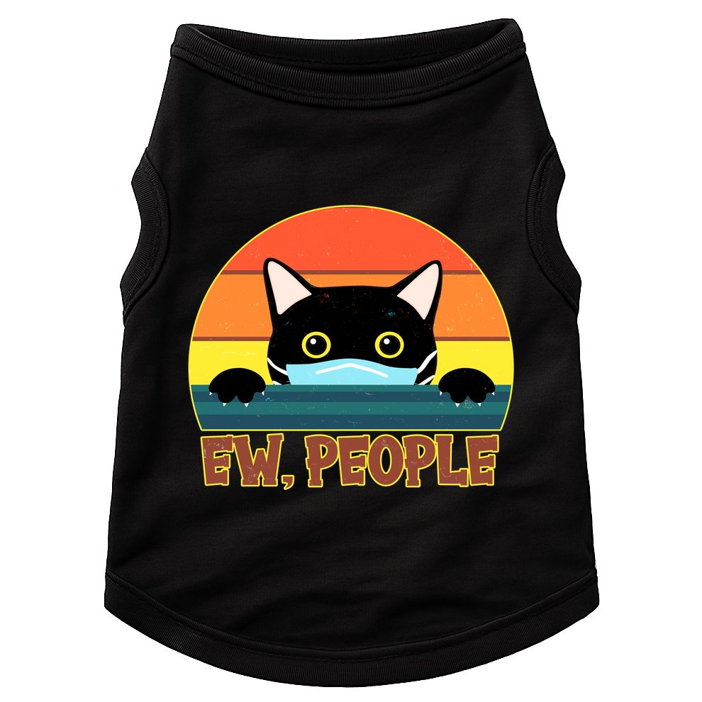 Vintage Ew People Social Distancing Mask Cat Doggie Tank