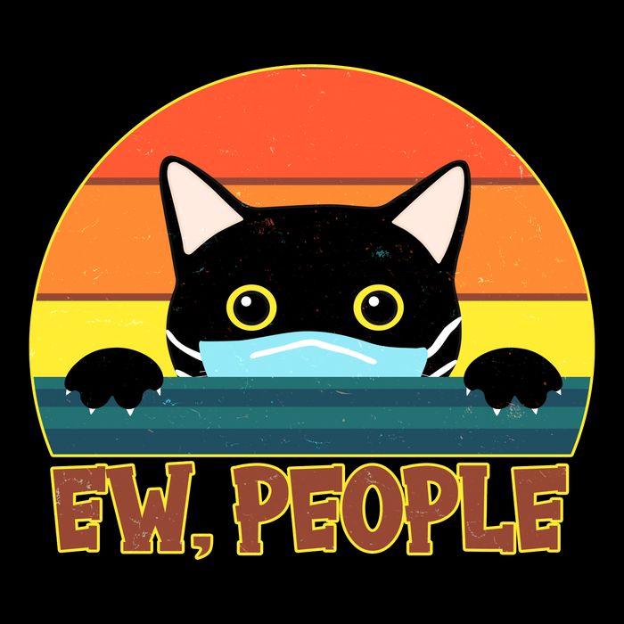 Vintage Ew People Social Distancing Mask Cat Doggie Tank