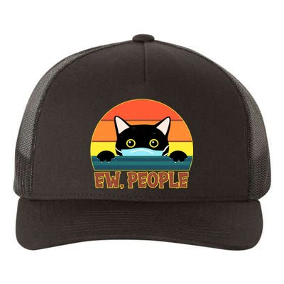 Vintage Ew People Social Distancing Mask Cat Yupoong Adult 5-Panel Trucker Hat