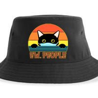 Vintage Ew People Social Distancing Mask Cat Sustainable Bucket Hat