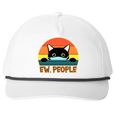 Vintage Ew People Social Distancing Mask Cat Snapback Five-Panel Rope Hat