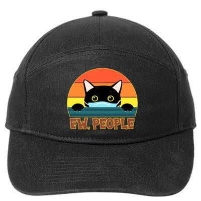 Vintage Ew People Social Distancing Mask Cat 7-Panel Snapback Hat