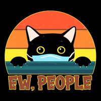 Vintage Ew People Social Distancing Mask Cat Tank Top