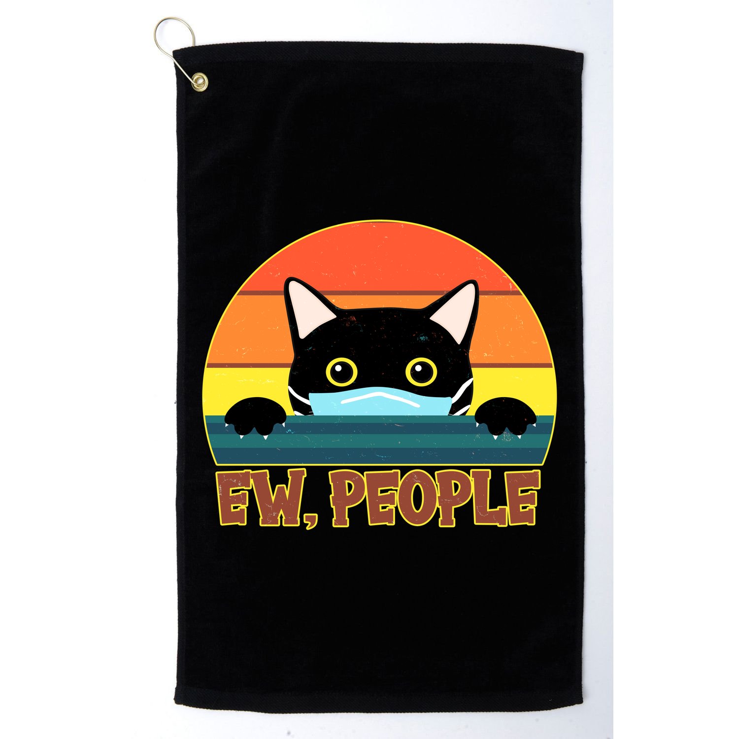 Vintage Ew People Social Distancing Mask Cat Golf Towel