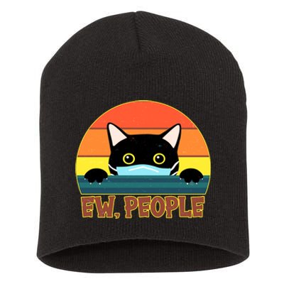 Vintage Ew People Social Distancing Mask Cat Short Acrylic Beanie