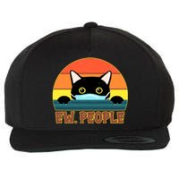 Vintage Ew People Social Distancing Mask Cat Wool Snapback Cap