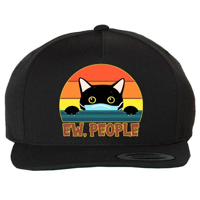 Vintage Ew People Social Distancing Mask Cat Wool Snapback Cap