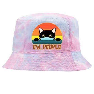 Vintage Ew People Social Distancing Mask Cat Tie-Dyed Bucket Hat