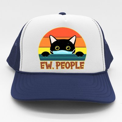 Vintage Ew People Social Distancing Mask Cat Trucker Hat