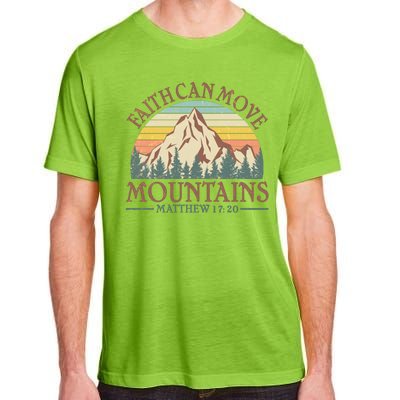 Vintage Faith Can Move Mountains Matthew 17:20 Adult ChromaSoft Performance T-Shirt