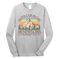 Vintage Faith Can Move Mountains Matthew 17:20 Long Sleeve Shirt