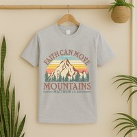 Vintage Faith Can Move Mountains Matthew 17:20 T-Shirt