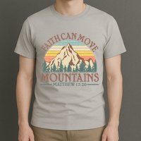 Vintage Faith Can Move Mountains Matthew 17:20 T-Shirt