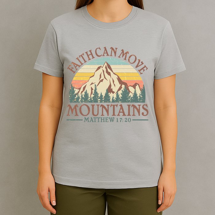 Vintage Faith Can Move Mountains Matthew 17:20 T-Shirt