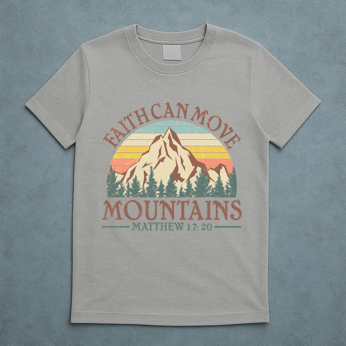 Vintage Faith Can Move Mountains Matthew 17:20 T-Shirt