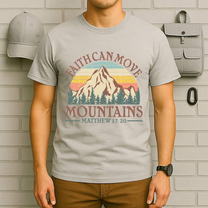 Vintage Faith Can Move Mountains Matthew 17:20 T-Shirt