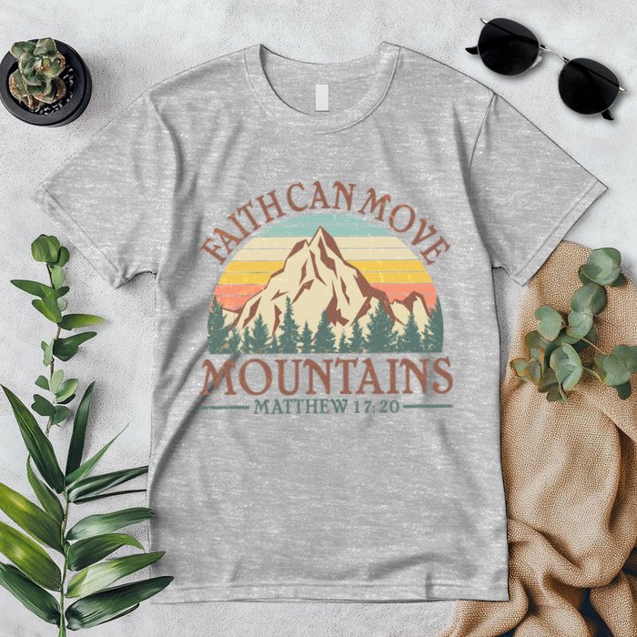 Vintage Faith Can Move Mountains Matthew 17:20 Premium T-Shirt