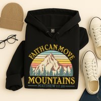 Vintage Faith Can Move Mountains Matthew 17:20 Hoodie