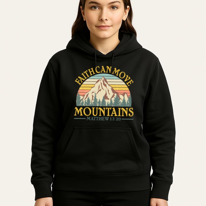 Vintage Faith Can Move Mountains Matthew 17:20 Hoodie