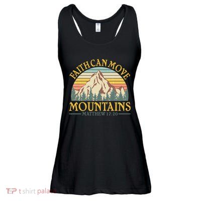 Vintage Faith Can Move Mountains Matthew 17:20 Ladies Essential Flowy Tank