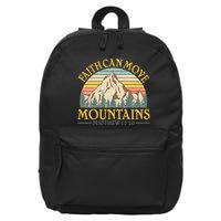 Vintage Faith Can Move Mountains Matthew 17:20 16 in Basic Backpack