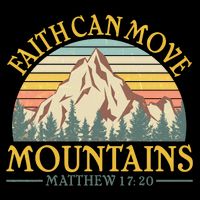 Vintage Faith Can Move Mountains Matthew 17:20 16 in Basic Backpack
