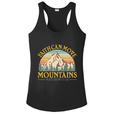Vintage Faith Can Move Mountains Matthew 17:20 Ladies PosiCharge Competitor Racerback Tank