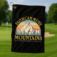 Vintage Faith Can Move Mountains Matthew 17:20 Golf Towel