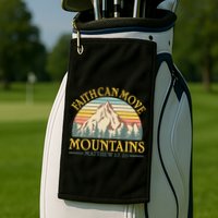 Vintage Faith Can Move Mountains Matthew 17:20 Golf Towel