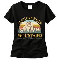 Vintage Faith Can Move Mountains Matthew 17:20 Womens T-Shirt
