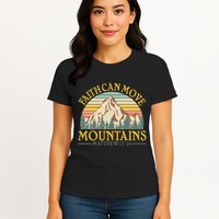 Vintage Faith Can Move Mountains Matthew 17:20 Womens T-Shirt