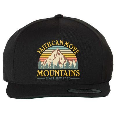 Vintage Faith Can Move Mountains Matthew 17:20 Wool Snapback Cap