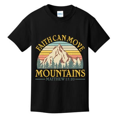 Vintage Faith Can Move Mountains Matthew 17:20 Kids T-Shirt