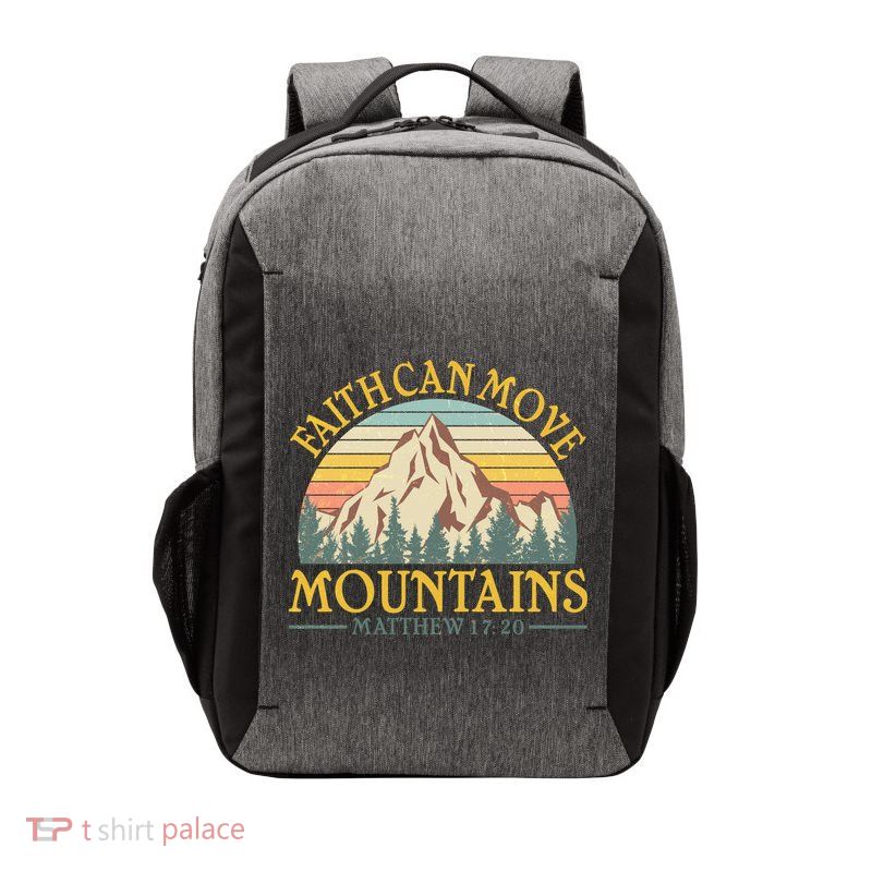 Vintage Faith Can Move Mountains Matthew 17:20 Vector Backpack