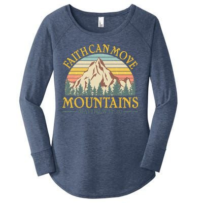 Vintage Faith Can Move Mountains Matthew 17:20 Women's Perfect Tri Tunic Long Sleeve Shirt