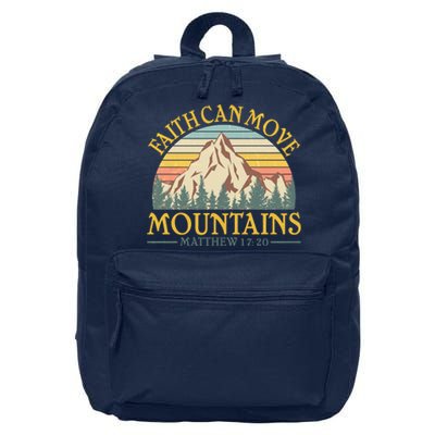 Vintage Faith Can Move Mountains Matthew 17:20 16 in Basic Backpack