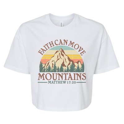 Vintage Faith Can Move Mountains Matthew 17:20 Bella+Canvas Jersey Crop Tee