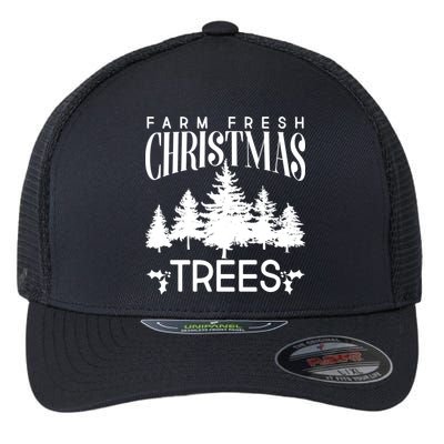 Vintage Farm Fresh Christmas Trees Flexfit Unipanel Trucker Cap