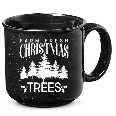 Vintage Farm Fresh Christmas Trees 15oz Campfire Ceramic Mug
