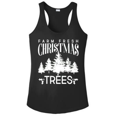 Vintage Farm Fresh Christmas Trees Ladies PosiCharge Competitor Racerback Tank