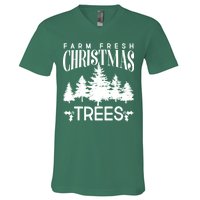 Vintage Farm Fresh Christmas Trees V-Neck T-Shirt