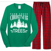 Vintage Farm Fresh Christmas Trees Long Sleeve Pajama Set