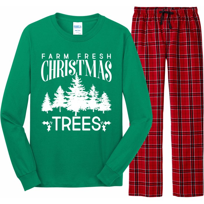 Vintage Farm Fresh Christmas Trees Long Sleeve Pajama Set